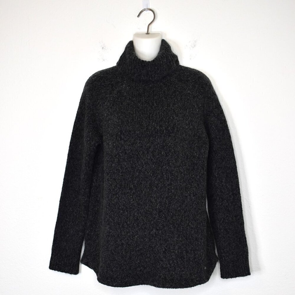 Michael Kors Sweater Turtleneck Tunic Sz M Chunky Marled Wool Neutral Minimalist